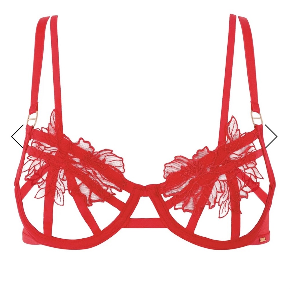 Bluebella Red Floral Lace Bra